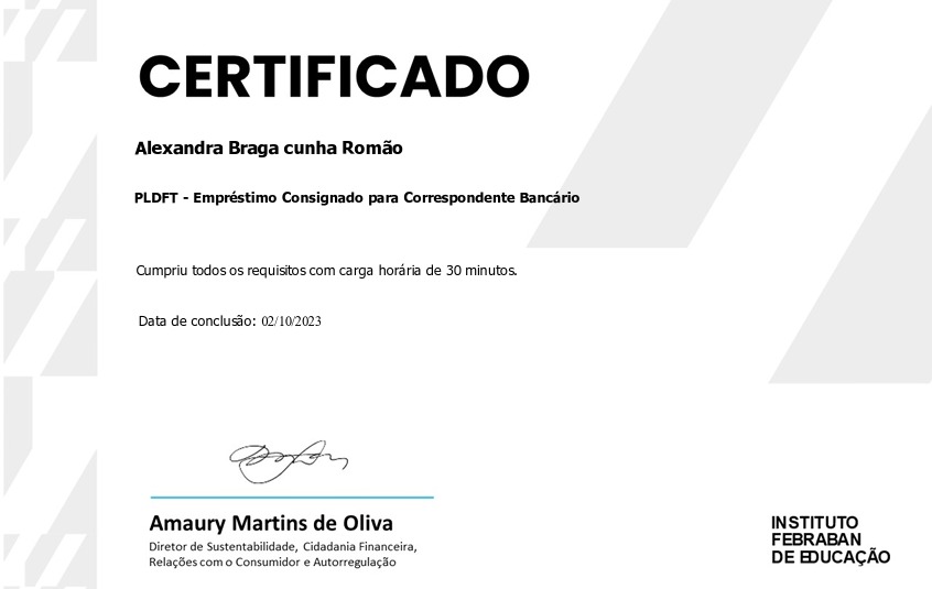 Certificado profissional